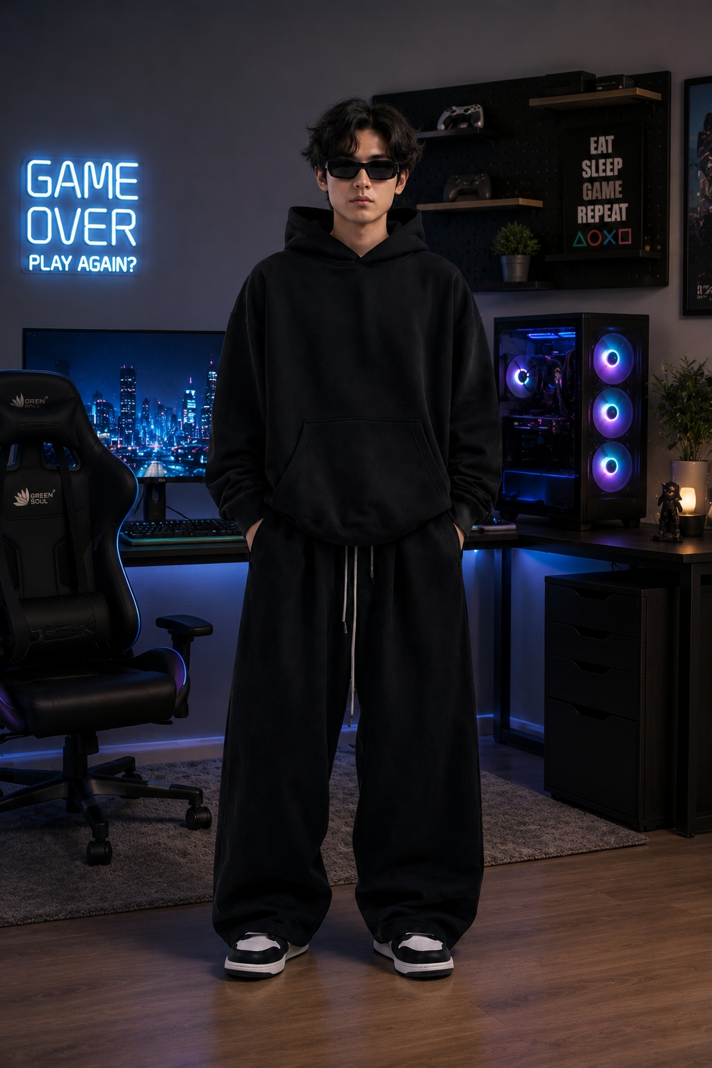 GTA VI Vice City Neon Oversized Hoodie – Gamer Edition